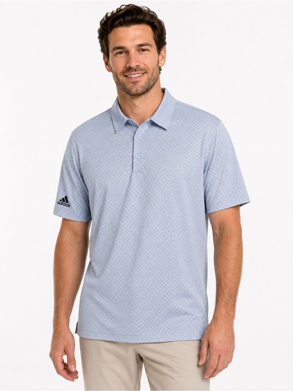 Adidas AEROREADY Mens XL Blue Diamond Dot Stretch Performance Golf Polo Shirt
